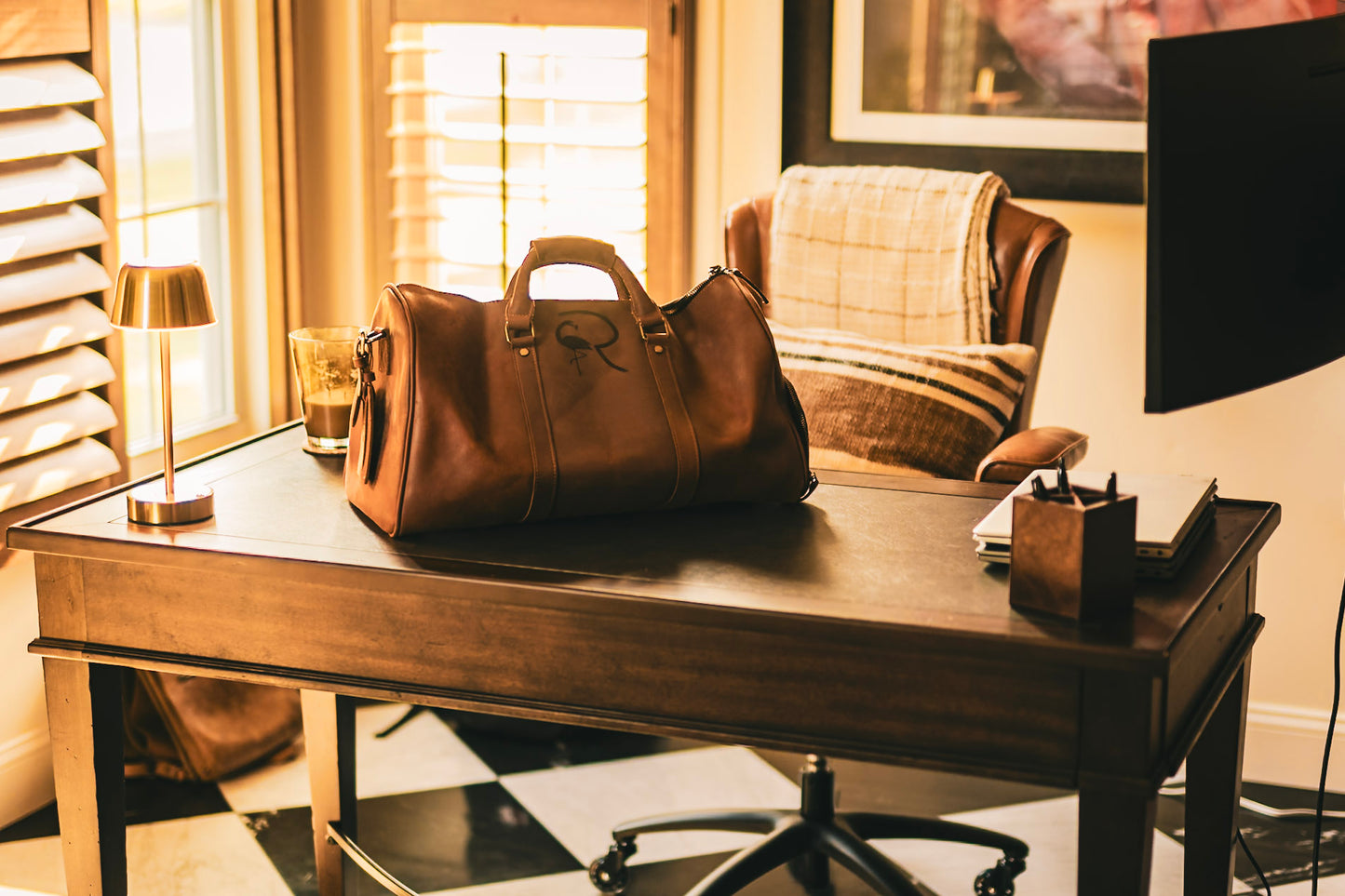 RedFlamingo “Optimize You” Leather Duffel Bag