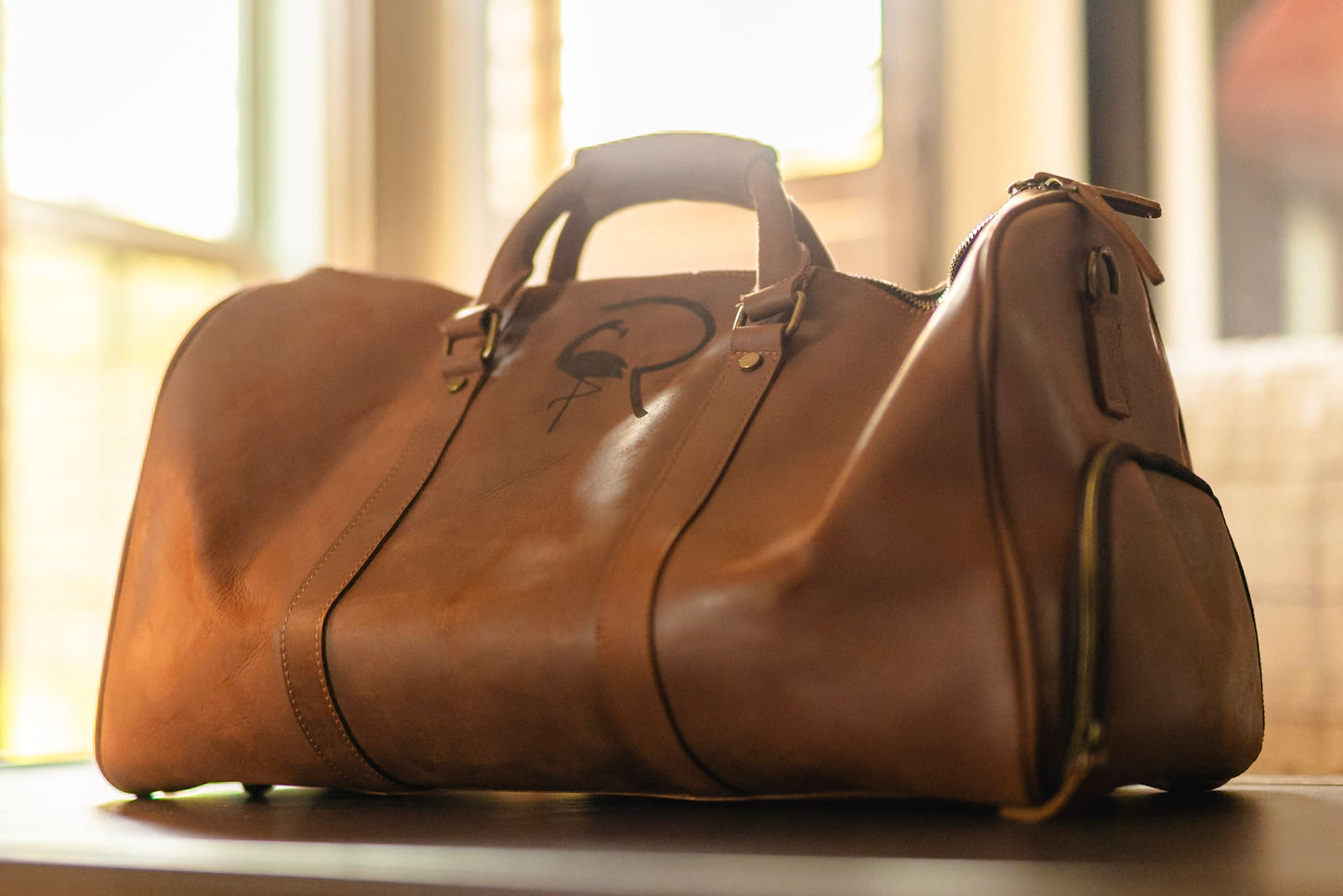 RedFlamingo “Optimize You” Leather Duffel Bag